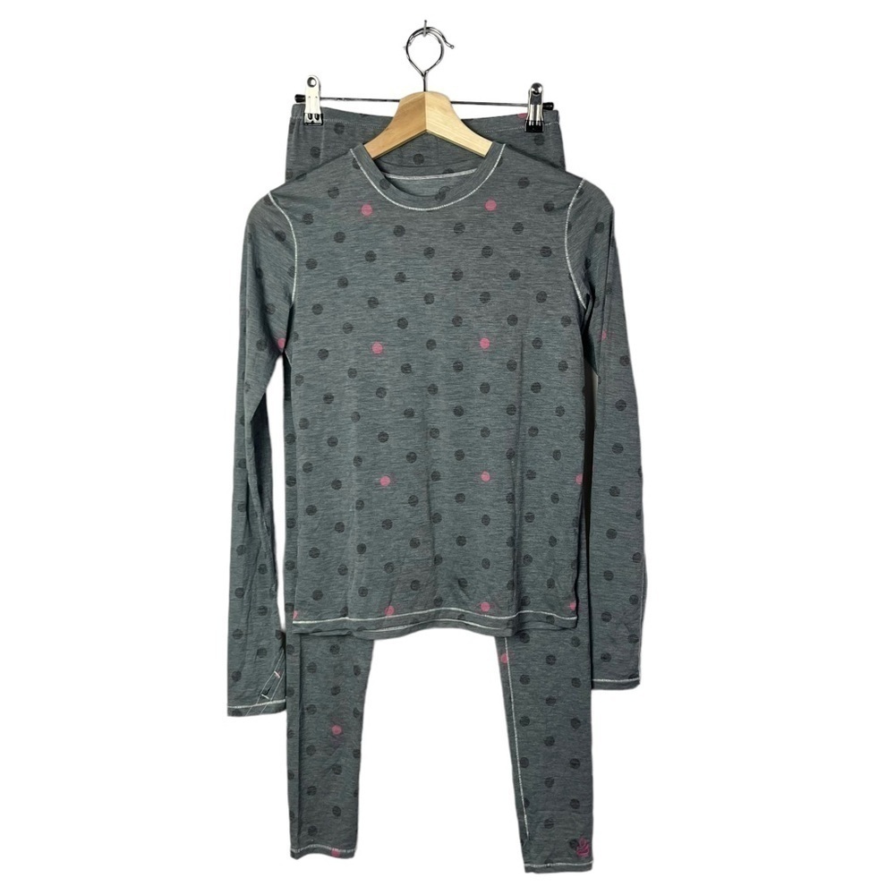 Cuddl Duds Gray Polka‎ Dot Long Sleeve Winter Pajama Set XL